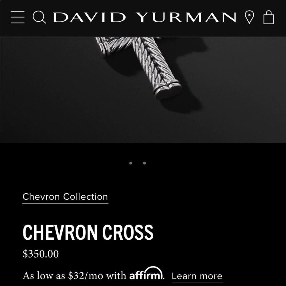 * DAVID YURMAN - Chevron Cross with Box Chain Necklace - Picture 12 of 13